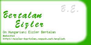 bertalan eizler business card